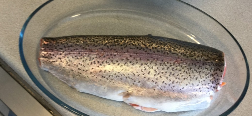 Parteret fisk med skæl på en tallerken